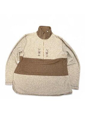 Vintage Tradition Floral Quarter Zip Pullover Sweater